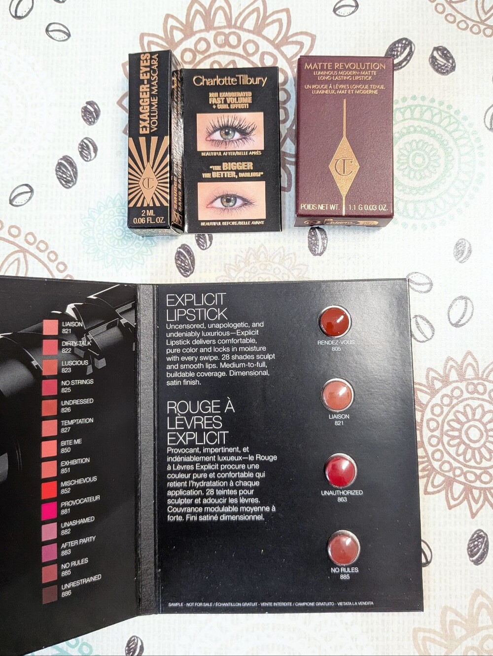 Charlotte Tilbury Pillow Talk lipstick & mascara bundle + NARS Explicit